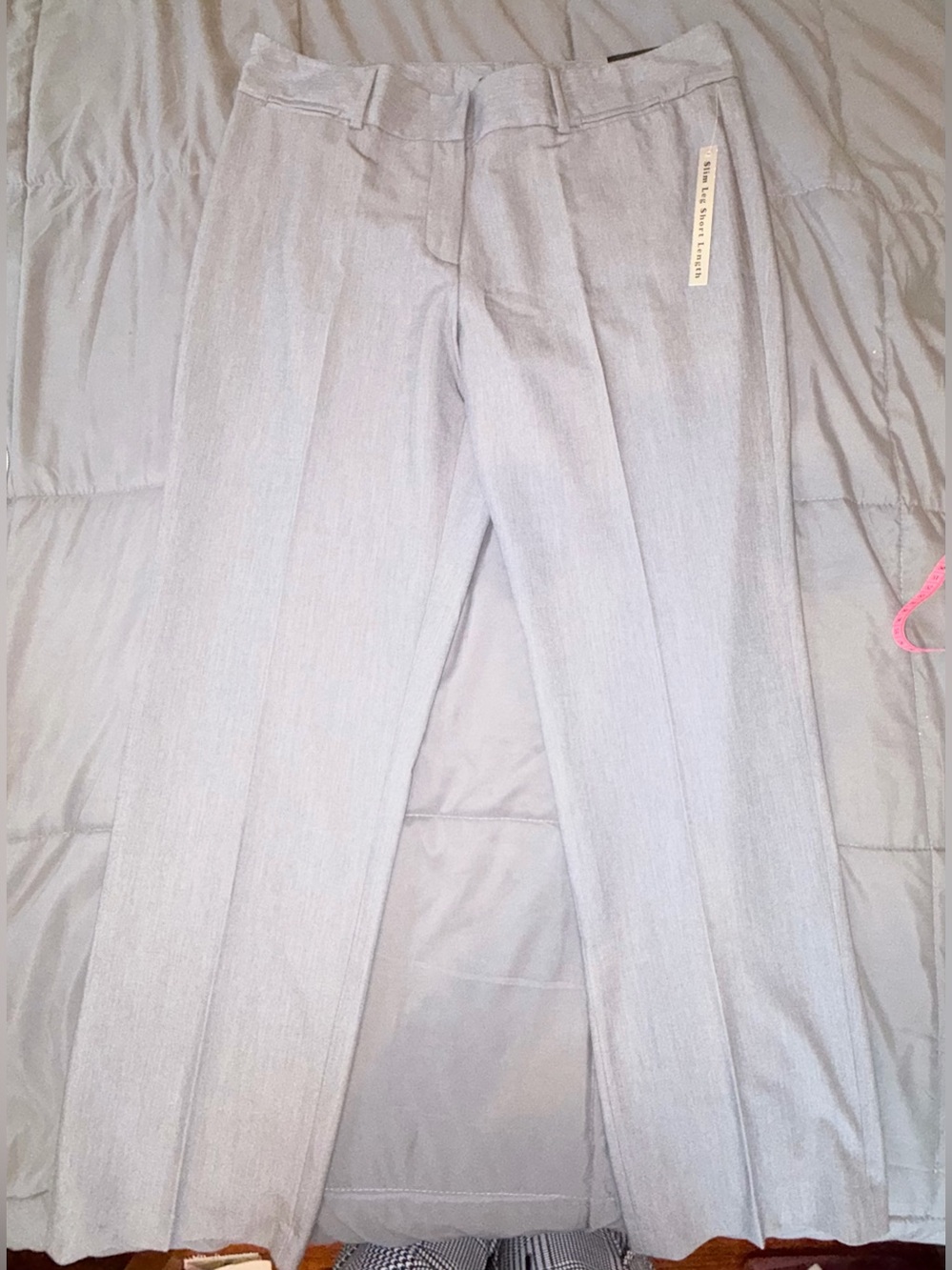 Zac & Rachel Size 12 Gray Slim Leg Short Length Dress Pants NWT
